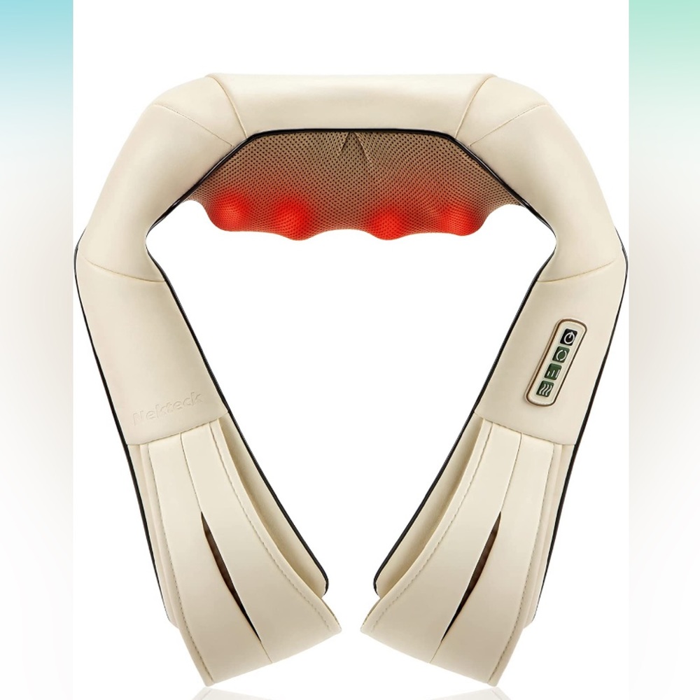 Nekteck Shiatsu Neck and Back Massager with Soothing Heat, Electric Deep Tissue